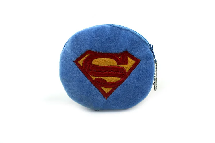 Superman 10*11 см плюшевый Кошелек для монет с мультяшными животными круглый держатель для карт на молнии, кошелек для наушников, Детская мини-сумочка Супермен, подарок для девочек и мальчиков - Цвет: Superman