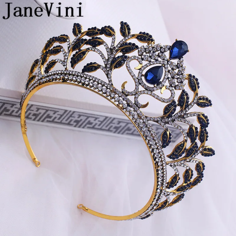 JaneVini барокко свадебная корона для невест Женские винтажные диадемы ободки