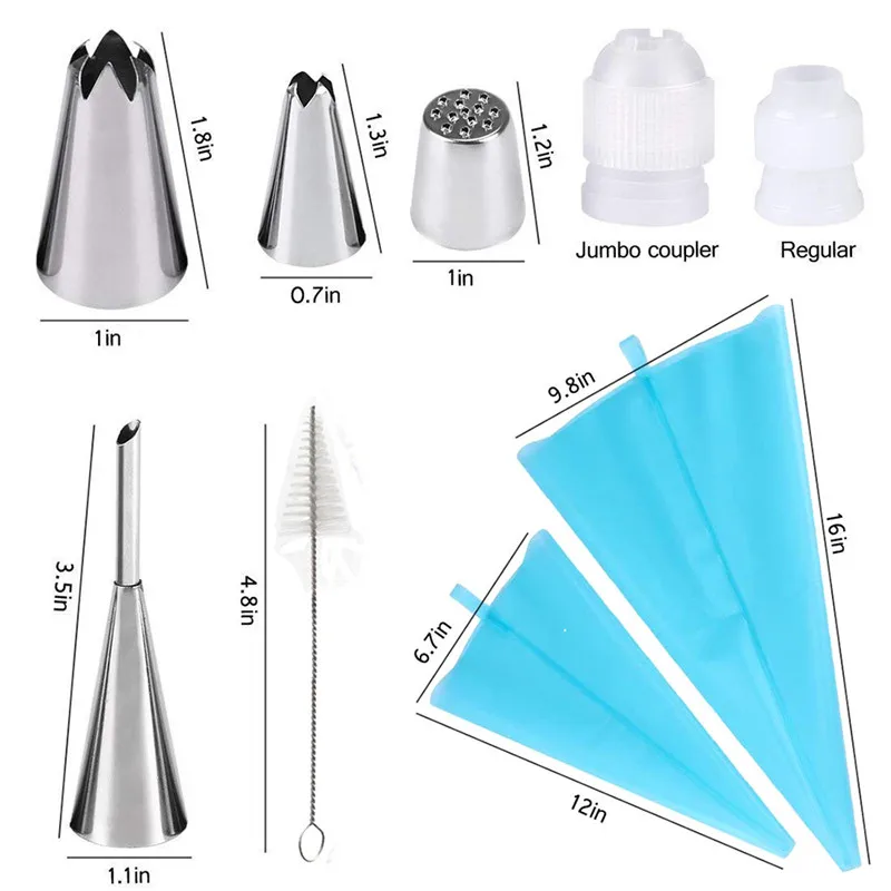 TTLIFE 32PC/Set DIY Kitchen Baking Cake Decorating Tool Silicone Icing Piping Cream Pastry Bag Stainless Steel Nozzle Converter | Дом и сад