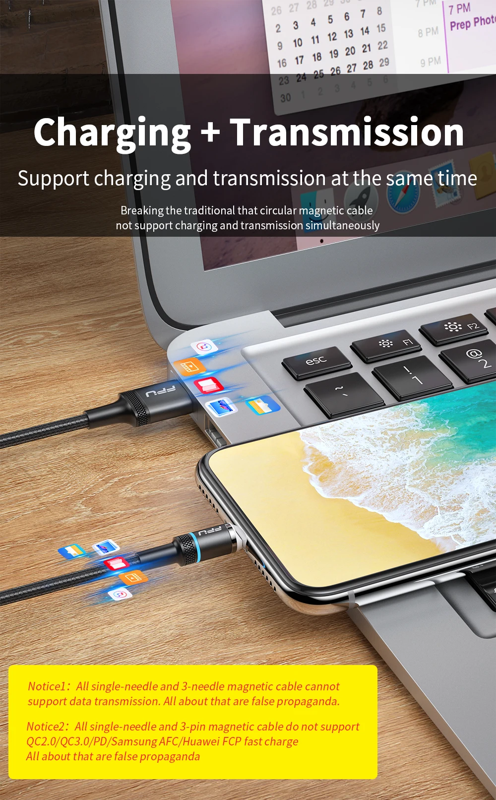 FPU Магнитный кабель Micro usb type C для iPhone кабель 1 м 2 м 3A провод для быстрой зарядки провод type-C магнит зарядное устройство кабели для мобильных телефонов