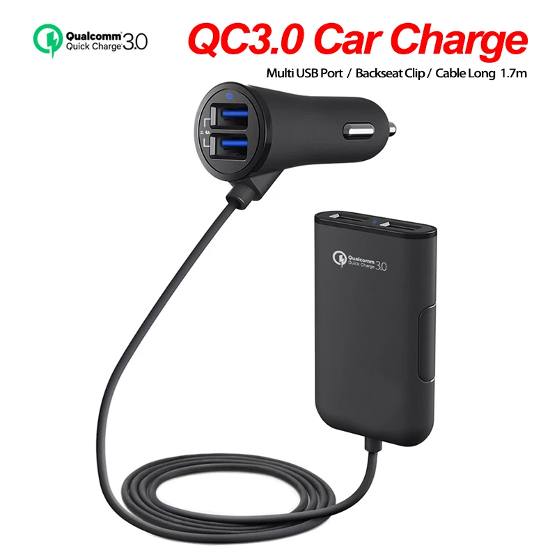 Автомобильное зарядное устройство QC 3 0 для зарядки мобильного телефона в