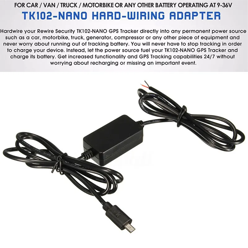 TK102 Nano GPS трекер жесткий провод автомобильное зарядное устройство стандартный USB
