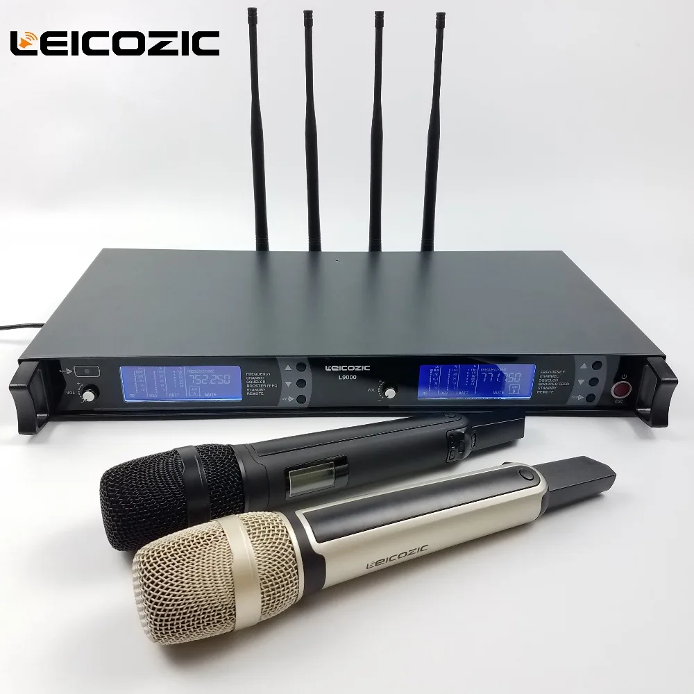 Leicozic истинное разнообразие сценический беспроводной microfono uhf микрофон mikrofon беспроводной uhf микрофон ручной микрофон 615-655/780-820 МГц