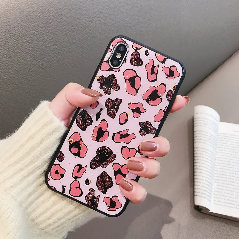 Роскошный пластиковый леопардовый чехол для iphone XS MAX XR 6 6s 8 7 plus Блестящий