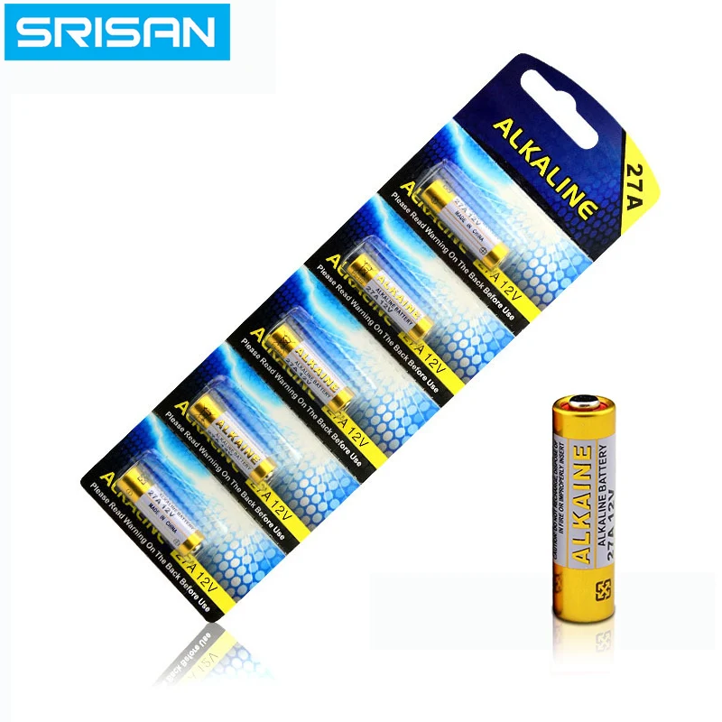 SRISAN 5PCS/Lot 27A 12V dry alkaline battery L828 27AE 27MN A27 for doorbell car alarm walkman remote control etc | Электроника