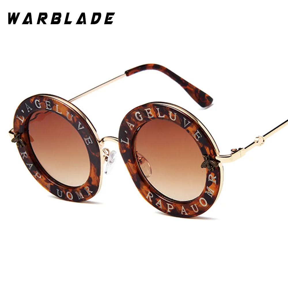 Круглые Солнцезащитные очки с буквенным принтом 2020 винтажные женские брендовые