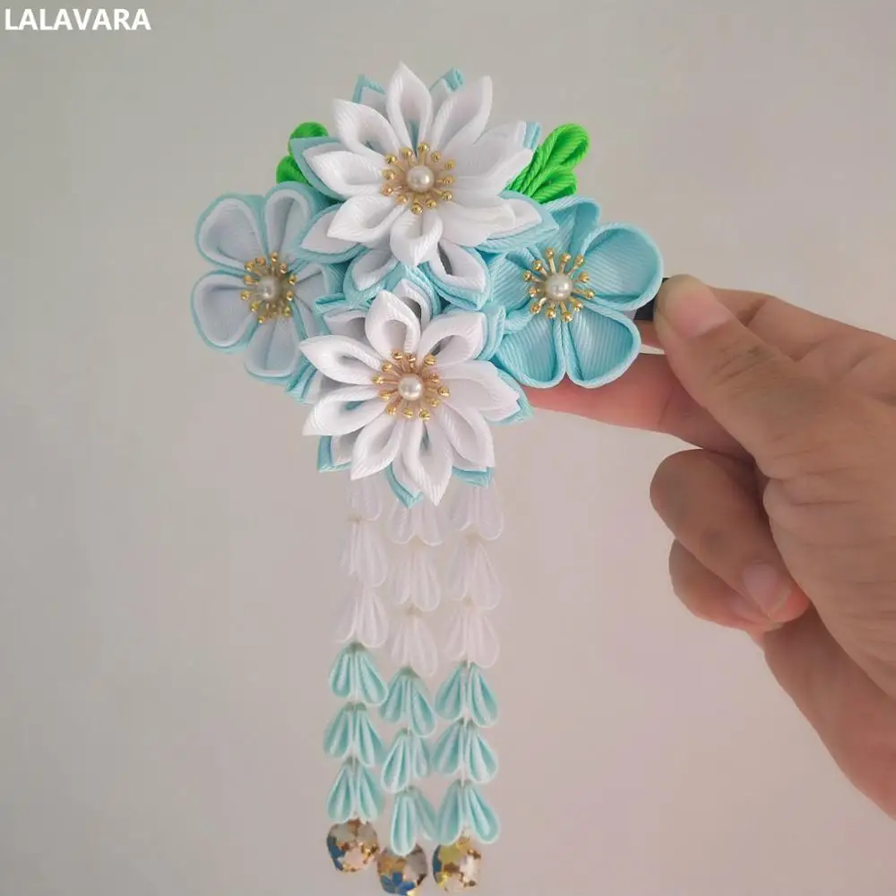 LALAVARA изготовление под заказ из лент с цветами на свадьбу для невесты волос
