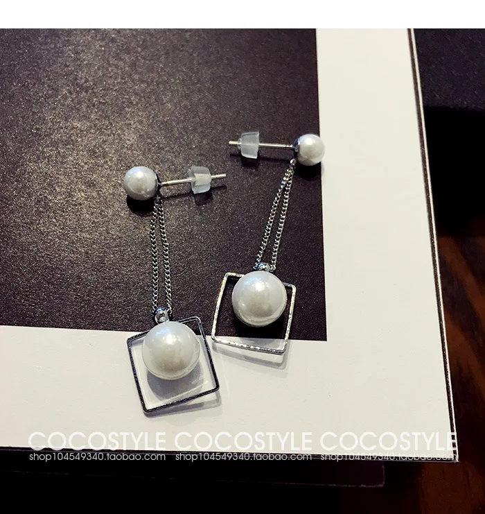 Новые серьги подвески квадратные женские милые элегантные серьги|pearl tassel earrings|long