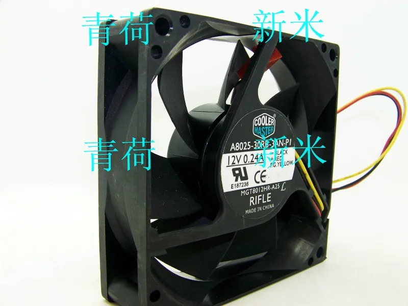 Новый Кулер Мастер 8025 8 см A8025-30RB-3AN-P1 12V 0.24A Вентилятор охлаждения |