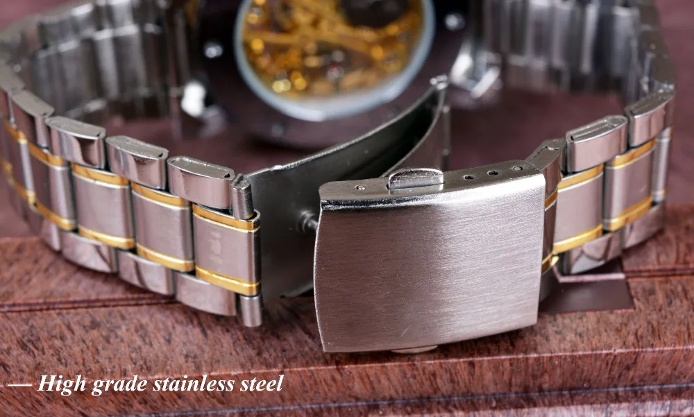 Top Brand Luxury Transparent Gold Watch for Men - Relogio Male Clock, Casual Montre Homme Mechanical Skeleton Watch image 4