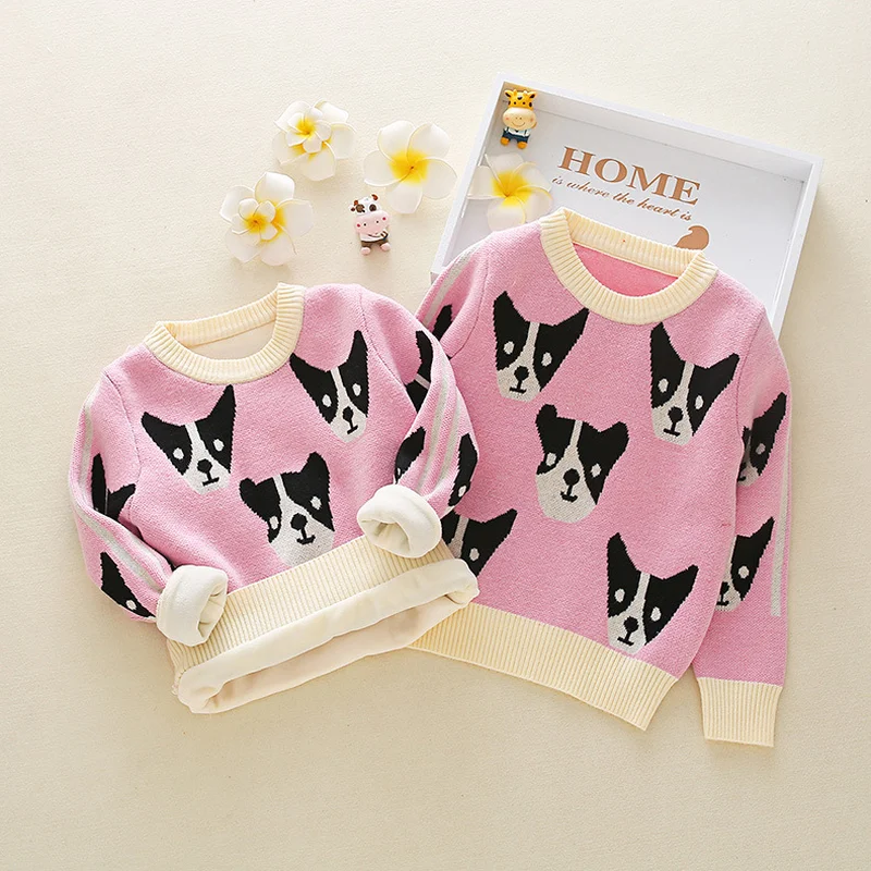 

Autumn Baby Boys Sweater Girls Long-Sleeve Cartoon Dog Knitwear Pullover for Boys High Quality Winter Children's Clothing