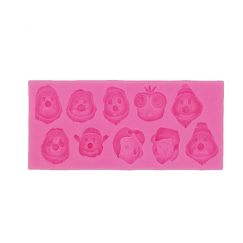 pink Срочная Fda инструменты для украшения торта Белоснежка 7 гномов для шоколадных изделий ручной работы форма для пирога, посуда для выпекания пищевой жидкий зеленый - Цвет: pink