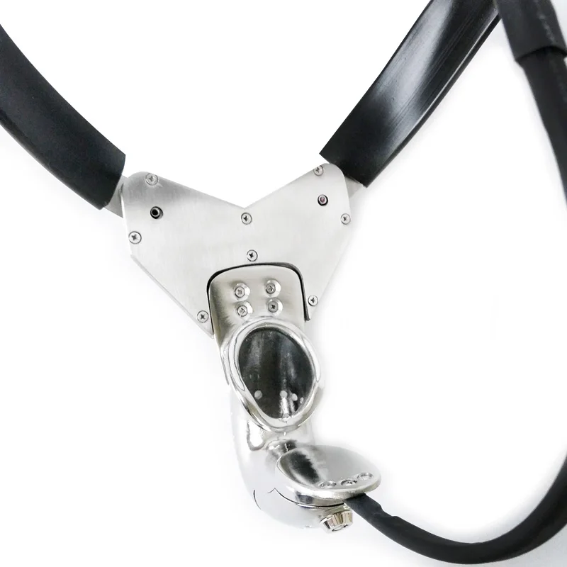 Секс игрушки для мужчин Пояс верности металлический силиконовый регулируемый