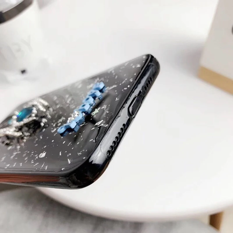 Роскошный Золотой Фольга Серебряный мрамор DIY цветок чехол для телефона iPhone X S MAX