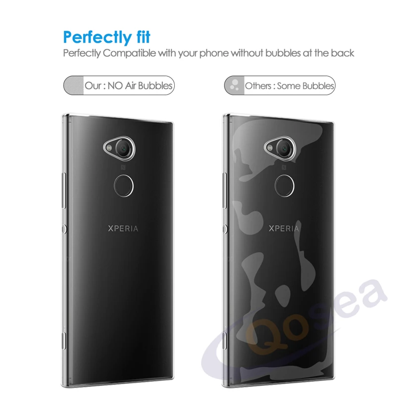 Qosea For Sony Xperia XA2 Ultra Case Shockproof Clear Transparent Slim Silicone Soft TPU Protective Cover |