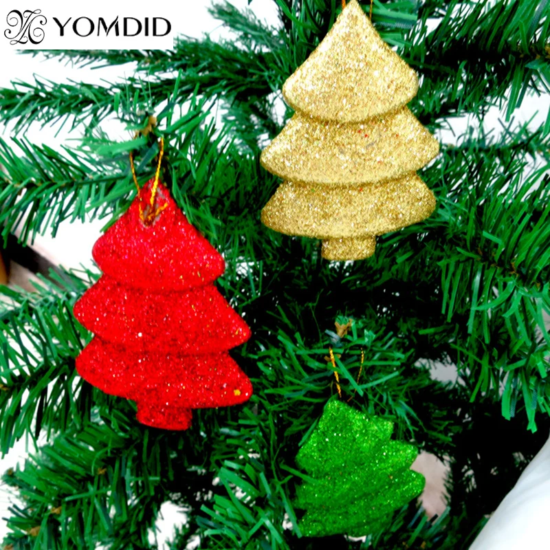 

Christmas Decoration 3Pcs Xmas tree shape Ornament Christmas Tree Hanging Ornament New Year Home Party Pendant Decorations