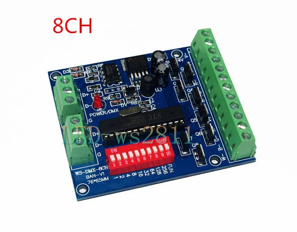 Абсолютно Новый 8CH RGBW dmx512 декодер 2 группы выход DC5V-24V для светодиодный полосы