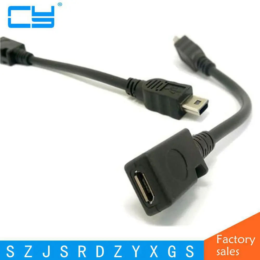 Короткий прямой удлинитель с micro usb Мама на mini папа 5p шнур адаптера соединители