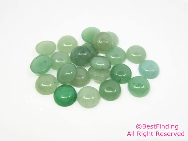 

Green aventurine cabochon Round natural stone flat back, 6mm 8mm 10mm, 12mm