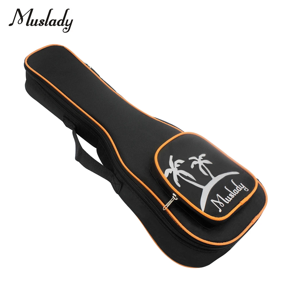 Muslady 21 дюймов сопрано укулеле сумка Uke Ukelele чехол на молнии кокосовое дерево узор Стиль с регулируемым одним плечевым ремнем
