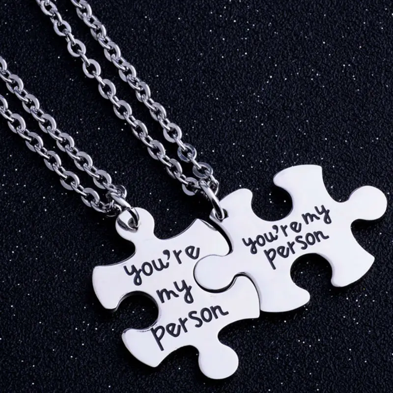 2 шт. ожерелье с подвеской из нержавеющей стали надписью You're My Person