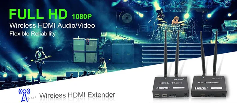 Беспроводной HDMI удлинитель передатчик приемник комплект до 100 м поддерживает разрешение до HD 1080p для HDTV дисплея