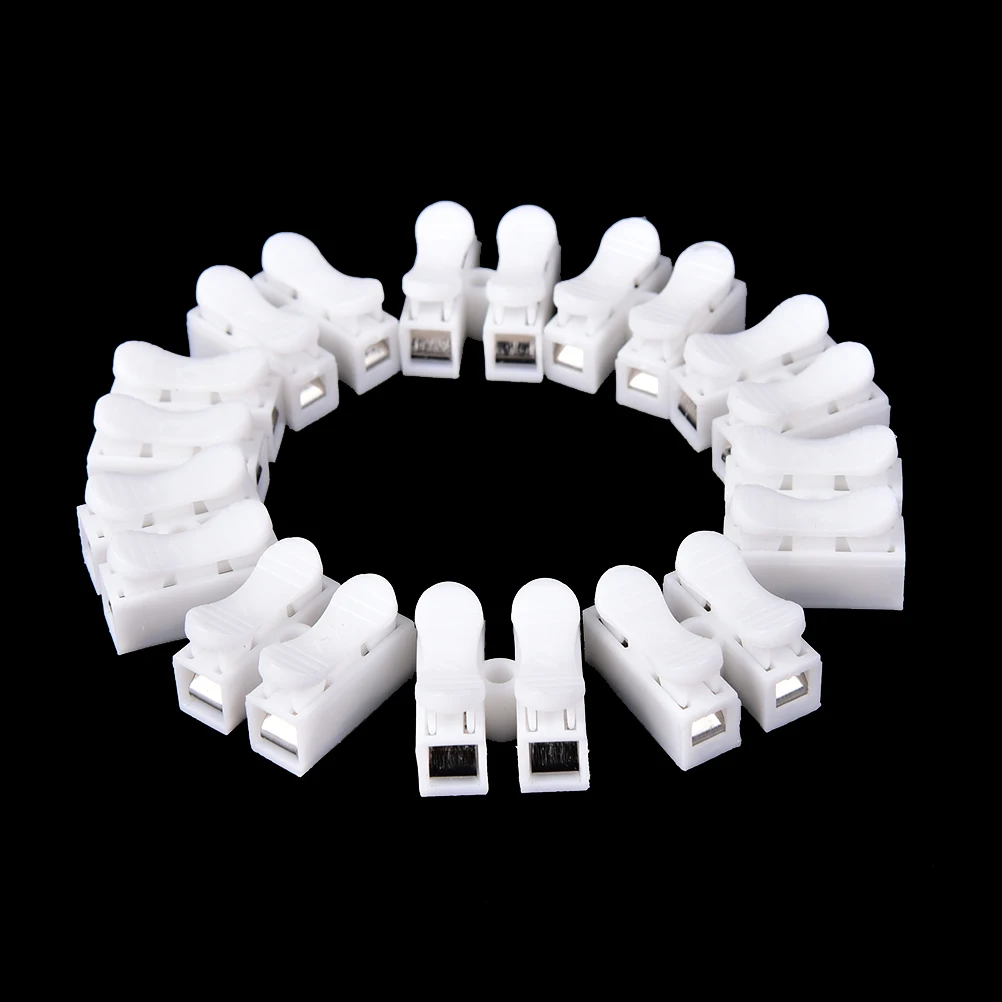 

50pcs/lot High Quality 2P 3P Butt Joint Terminal Blocks Universal Connector For Led Lamps Plastic Push Type Wire Connector