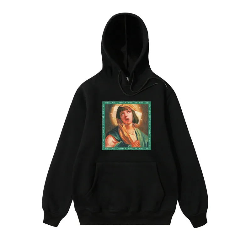Новинка 2018 harajuku Толстовка для мужчин и женщин толстовки хип-хоп Virgin Mary толстовка
