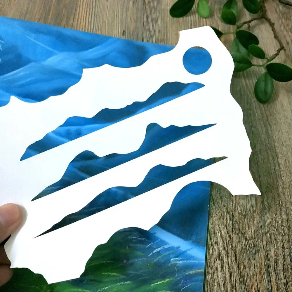 

1 piece A5,Hill Stencil,MountainTemplate design,Cloud Stencils for Spraying,Stamping stencil,Scrapbook,Craft Projects
