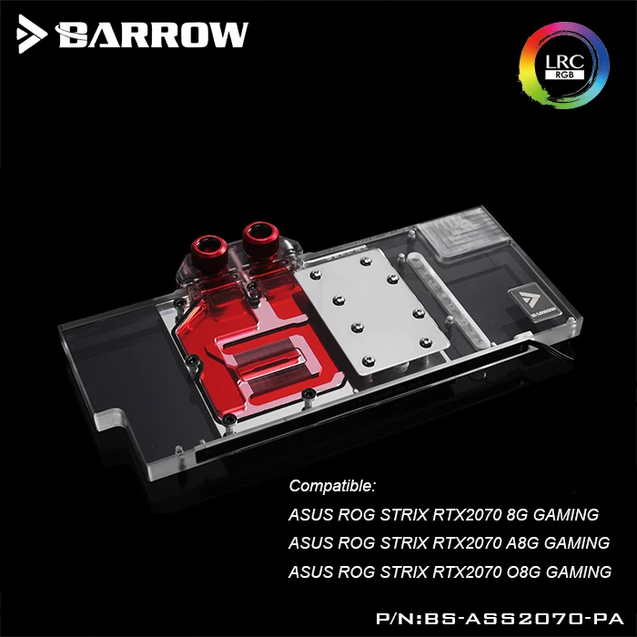 Барроу GPU водный блок для ASUS ROG STRIX RTX2070 8G/A8G /O8G игровой VGA Водяной кулер Поддержка