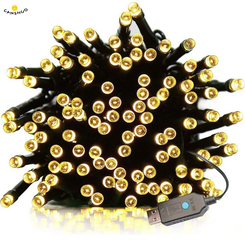 100/200 светодиодный USB 8 Режим 10/20 м светодиодный светильник-гирлянда Водонепроницаемый светодиодный светильник для отдыха на открытом воздухе Сказочный светильник s для рождественской вечеринки, свадебного украшения