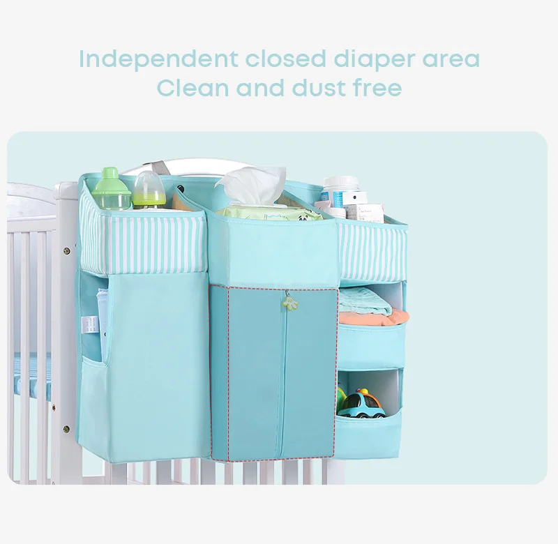 Portable Baby Crib Organizer Bed Hanging Bag for Baby Essentials Diaper Storage Cradle Bag Bedding Set Diaper Caddy VS SUNVENO