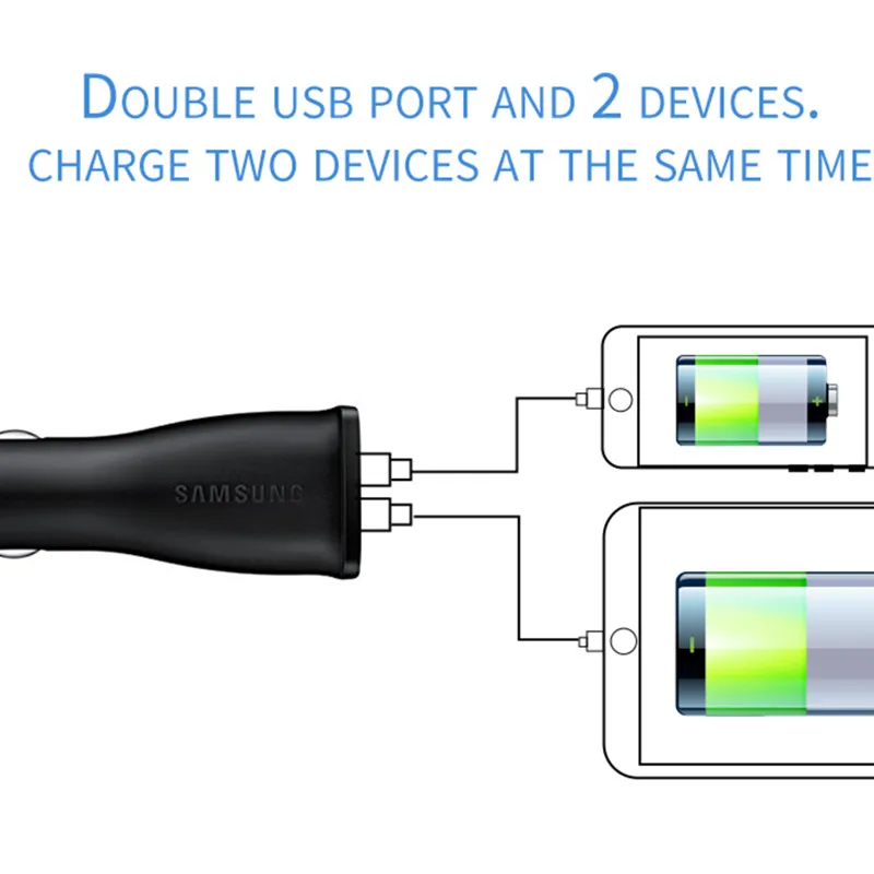 Оригинальный samsung быстро Dual USB Автомобильное Зарядное устройство для Galaxy S8 плюс