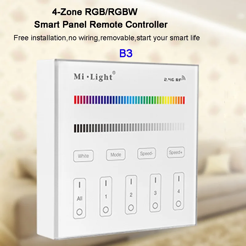 Miboxer RGB/RGBW Светодиодная лента светорегулятор 2 4G 4 зонная яркость смарт панель WiFi