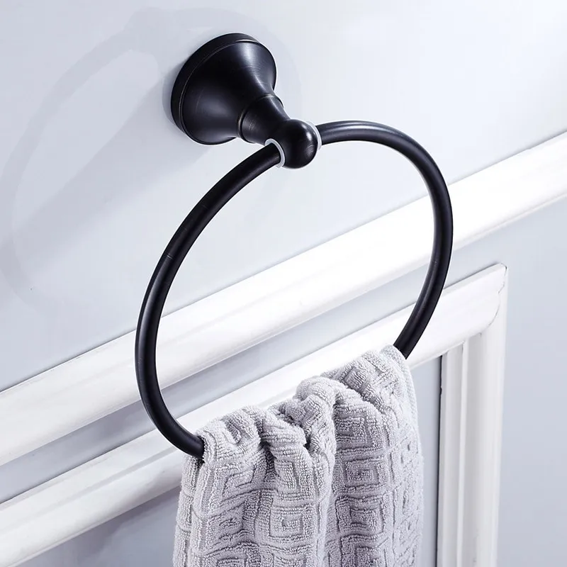 

Bathroom Accessories Towel Ring Holder Hanger Oil Rubbed Bronze Wall Mounted Bathroom Home Hotel KD864