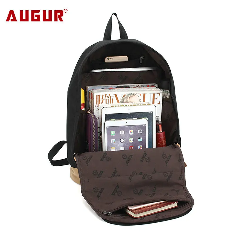 Рюкзак из ткани Оксфорд и воловьей кожи 16 дюймов | Багаж сумки