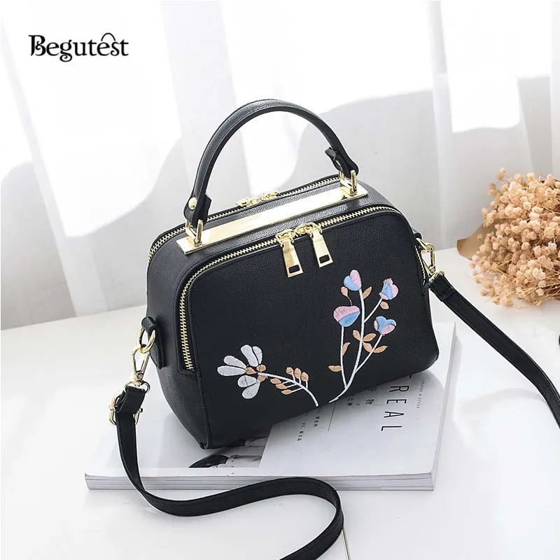Begutest Вышивка Сумки Для женщин женская сумка цветок клапаном сумка|embroidery bag|flap
