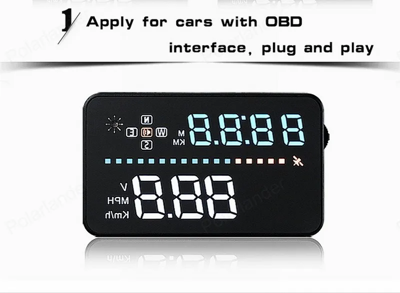 Interface Satellites Time 3.5 inch screen hot sale Speeding Warning Head Up Display Brand new GPS Hud With OBD A3 | Автомобили и