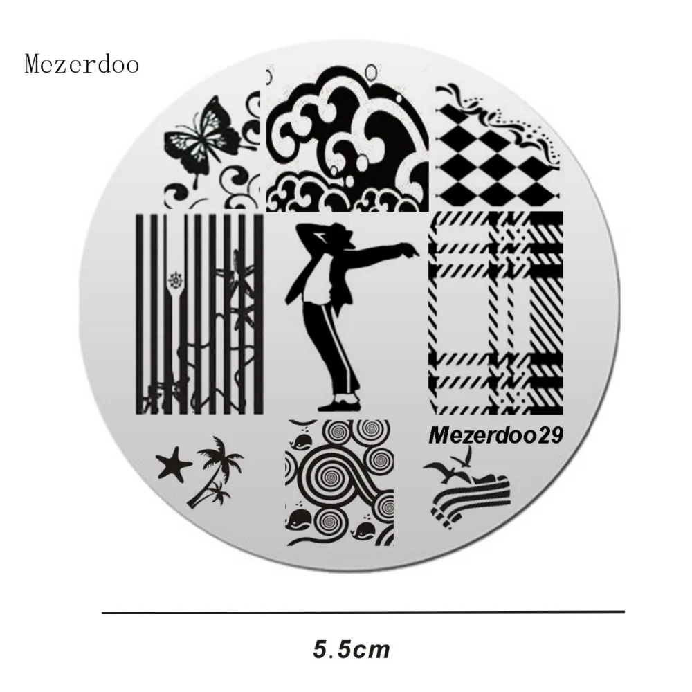 Трафарет для маникюра 1 шт. круглая форма дизайна ногтей узор Mezerdoo 29|image template|nail