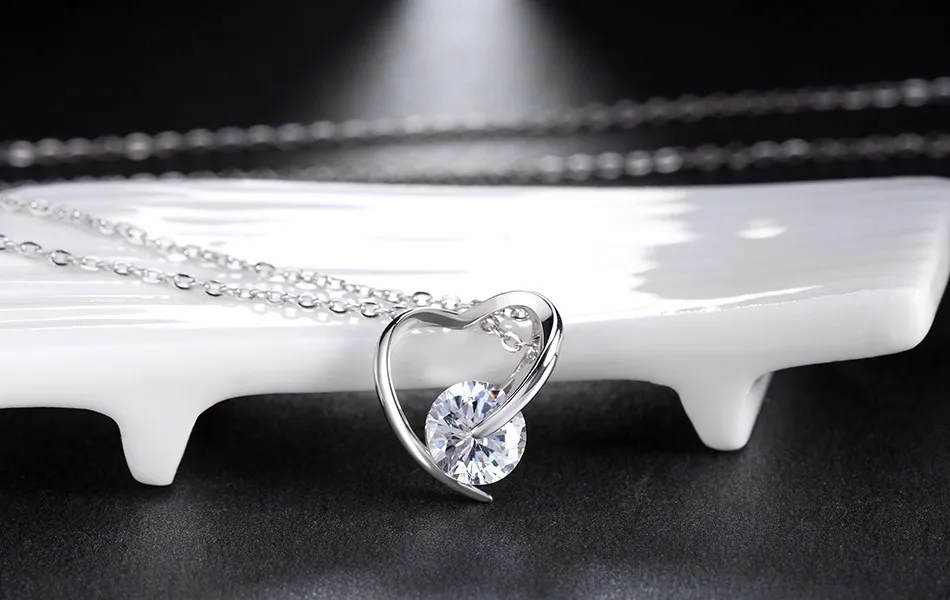 ORSA JEWELS 925 пробы Серебряное ожерелье в форме сердца с австрийским кубическим цирконием ААА для женщин драгоценный подарок для девушек SN47