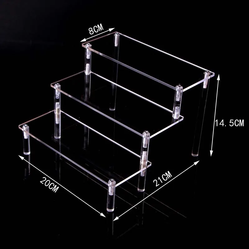 3 layer of 20cm Акриловый многоуровневый органайзер для косметики, стеллаж для хранения игрушек, полка для украшений, стоящая детская подставка для игрушек, демонстрационная стойка для моделей автомобилей - Цвет: 3 layer of 20cm