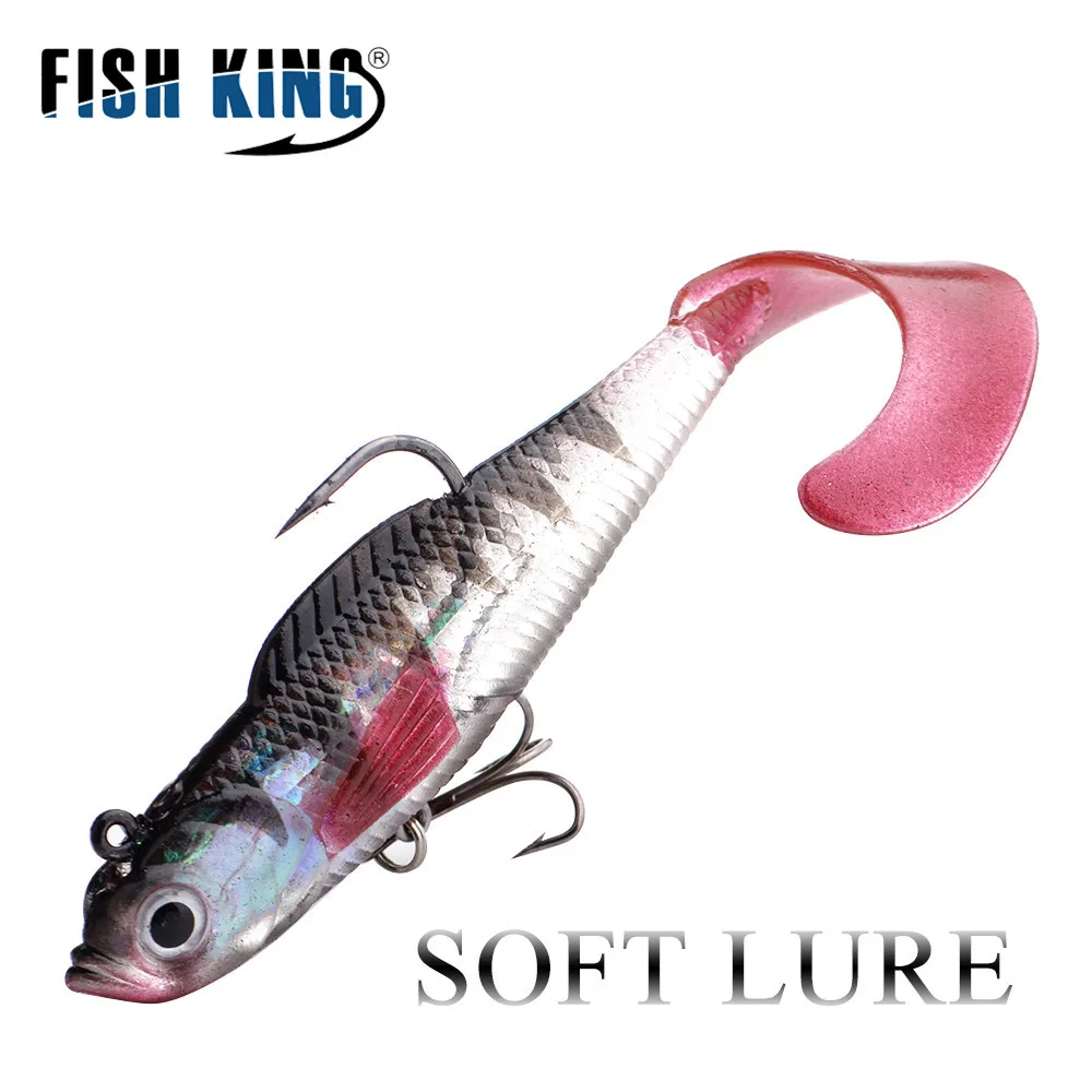 FISHKING 1 шт. 8/10 см приманки мягкие приманки с 3D глаза тройными крючками приманки stackle мягкие приманки для приманки тройные Крючки и рыболовные принадлежности