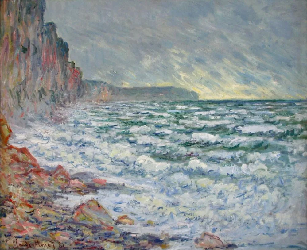 Высокое качество картина маслом холст репродукции море на Fecamp (1881) Клода монета