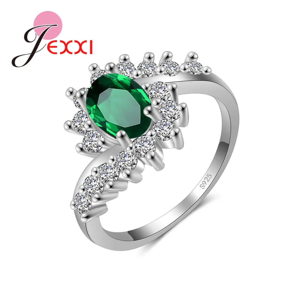 

Romantic Christmas Gifts For Girls Women with 5A Shiny Cubic Zirconia Real 925 Sterling Silver Band Rings Anillos Jewelry