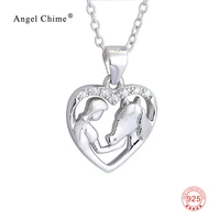 925 sterling silver cubic zirconia heart pendant necklaces chain girl horse jewelry accessories valentine mom gift women choker