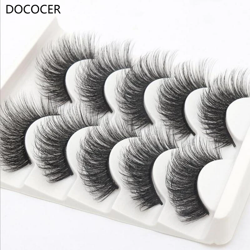 

5 Pairs/set Multipack 6D Soft Mink Hair False Eyelashes Wispy Fluffy Long Lashes Natural Eye Makeup Faux Eye Lashes DOCOCER