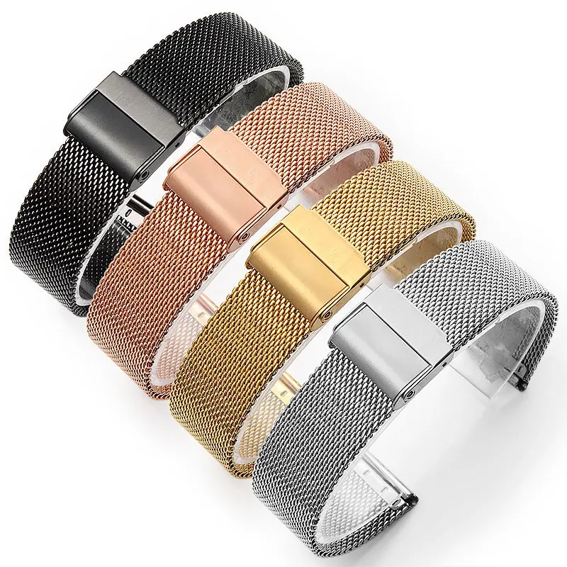 

12 13 14 16 17mm 18 19mm20mm 21mm22mm 24mm Silver Stainless Steel Strap Band Replacement Bracelet for Smart Watch