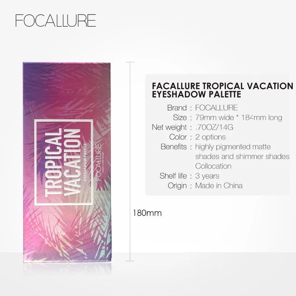 Тени для глаз палитра FOCALLURE разноцветные пигментированные оттенки матовых