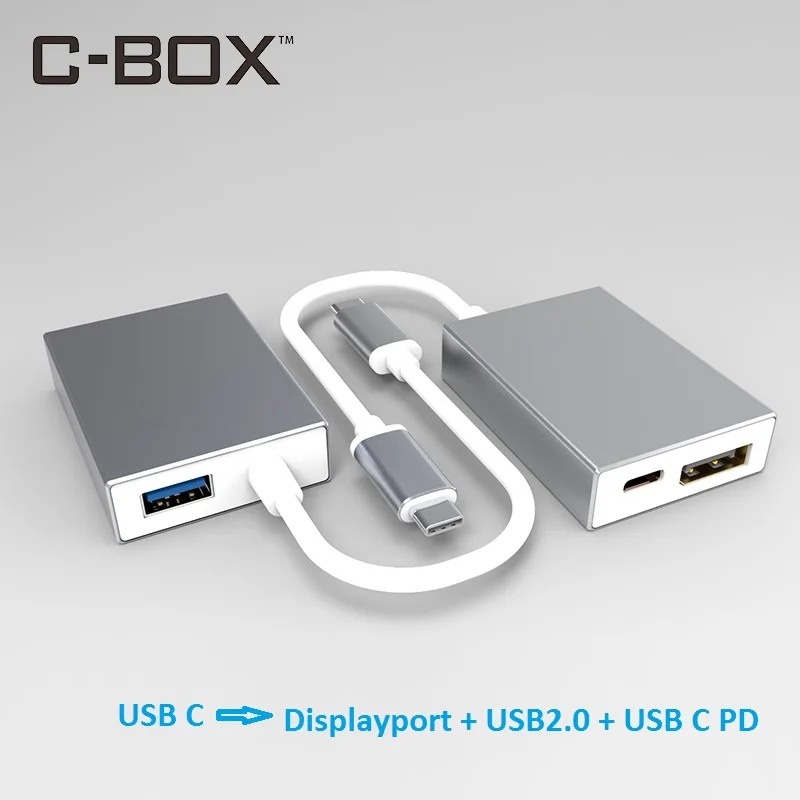 C BOX USB Displayport адаптер USB2.0 PD зарядки 4 К 60 Гц для MacBook Chromebook Galaxy S8 Тип usb DP конвертер| |