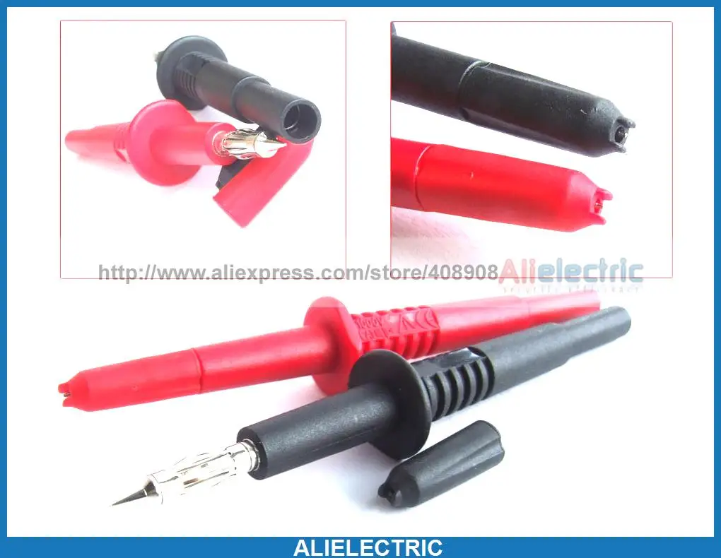 

4pcs AC 1000V 4mm Banana Plug Multimeter Pen Cable Piercing Needle Test Probes